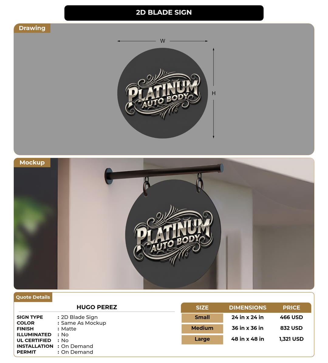 CUSTOM MOCKUP SIGN FOR Hugo Perez