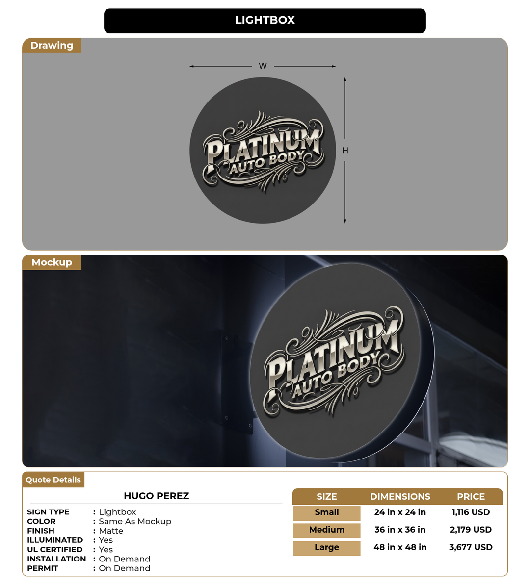 CUSTOM MOCKUP SIGN FOR Hugo Perez