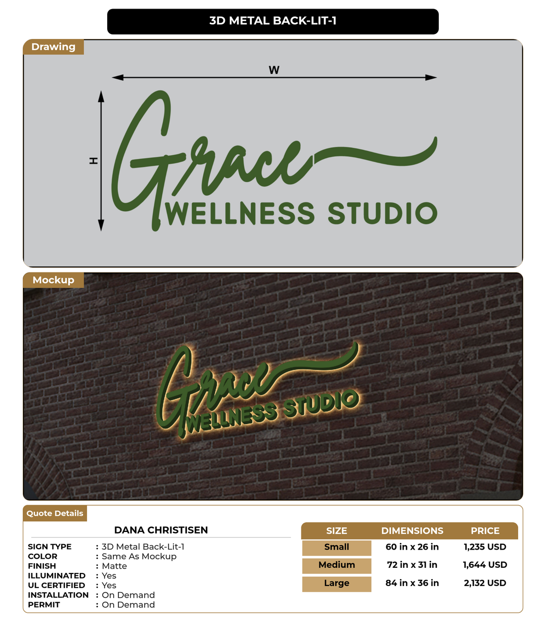 CUSTOM MOCKUP SIGN FOR Dana Christisen
