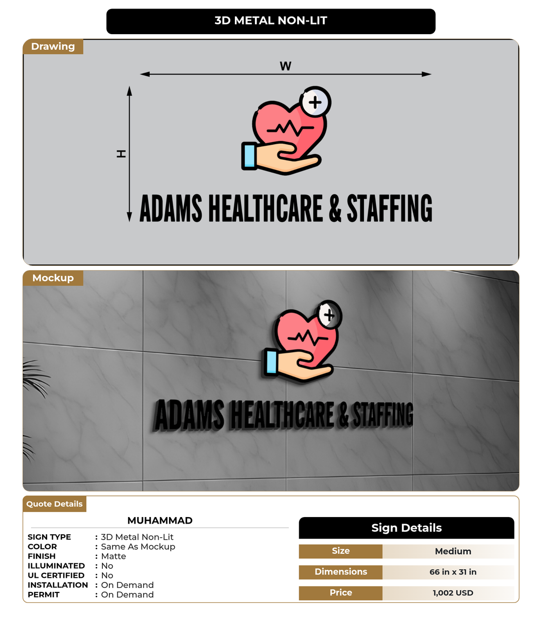 CUSTOM MOCKUP SIGN FOR Muhammad
