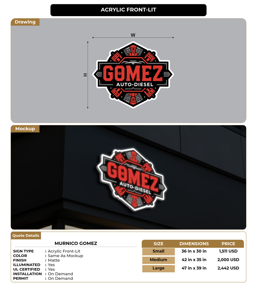 CUSTOM MOCKUP SIGN FOR Murnico Gomez