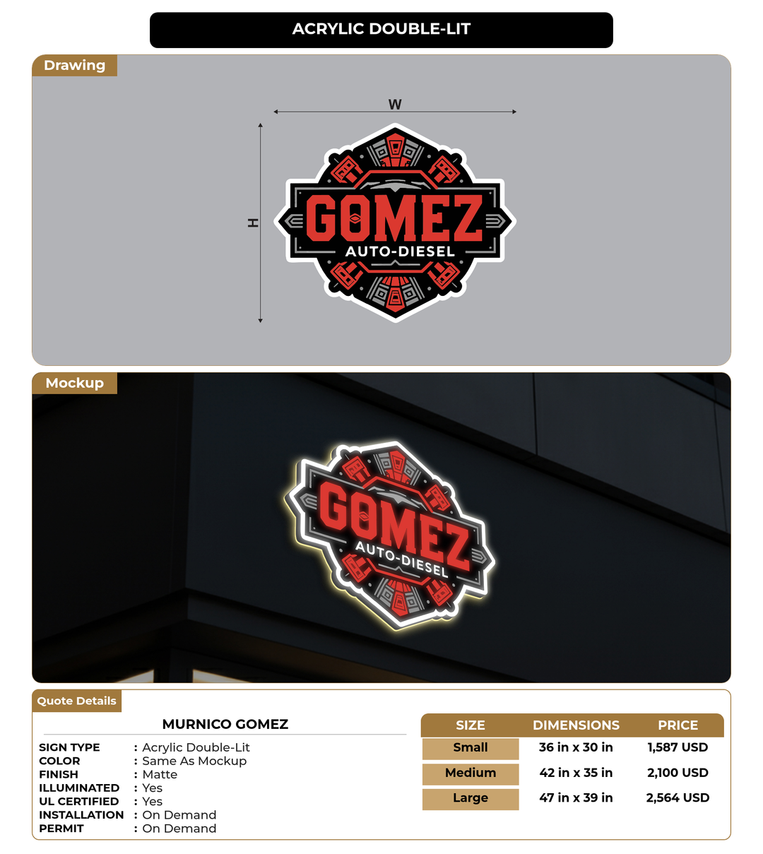 CUSTOM MOCKUP SIGN FOR Murnico Gomez