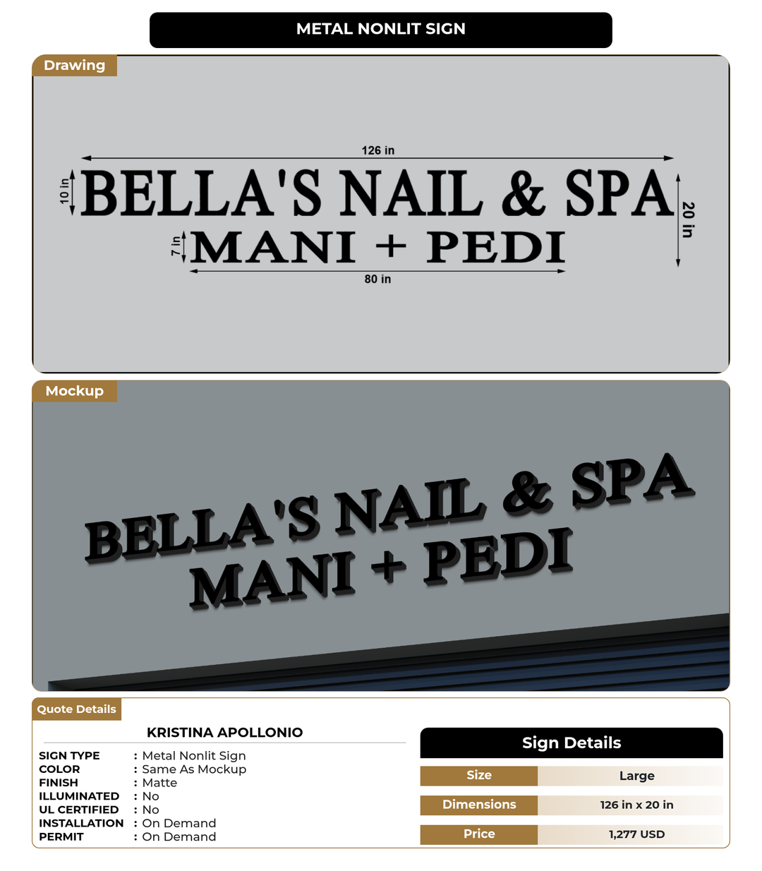 CUSTOM MOCKUP SIGN FOR Kristina Apollonio
