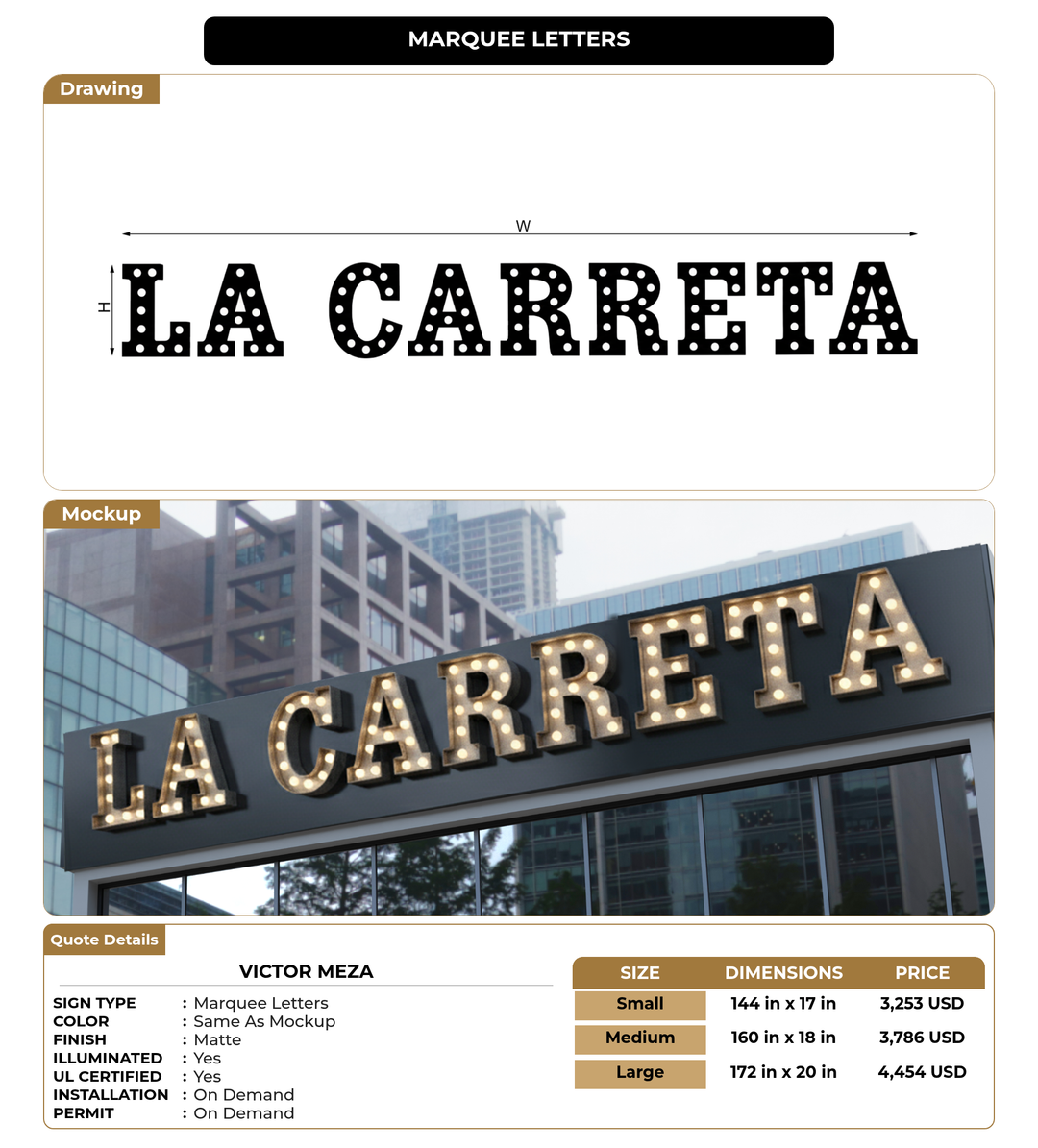 CUSTOM MOCKUP SIGN FOR Victor Meza