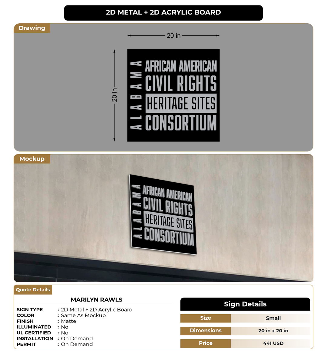 CUSTOM MOCKUP SIGN FOR Marilyn Rawls
