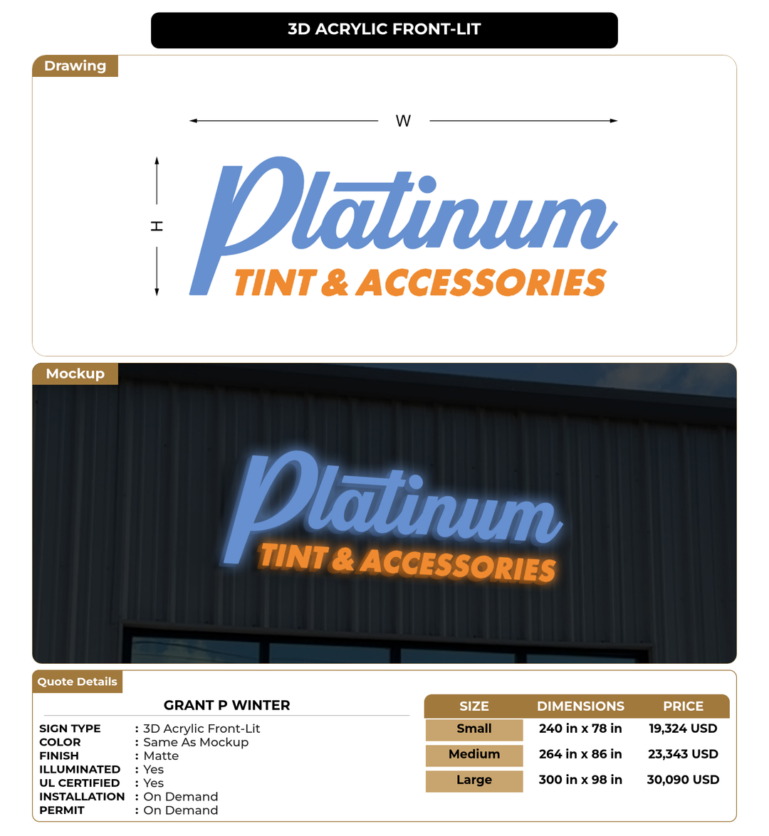 CUSTOM MOCKUP SIGN FOR GRANT P WINTER