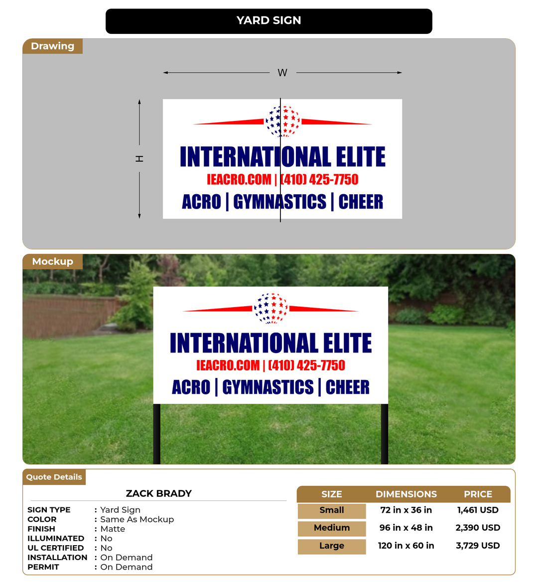 CUSTOM MOCKUP SIGN FOR Zack Brady