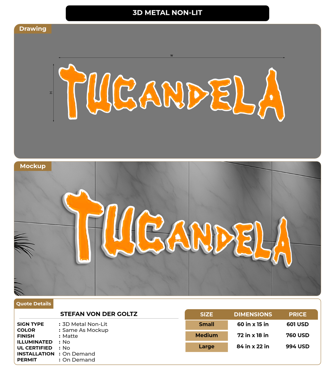CUSTOM MOCKUP SIGN FOR Stefan von der Goltz