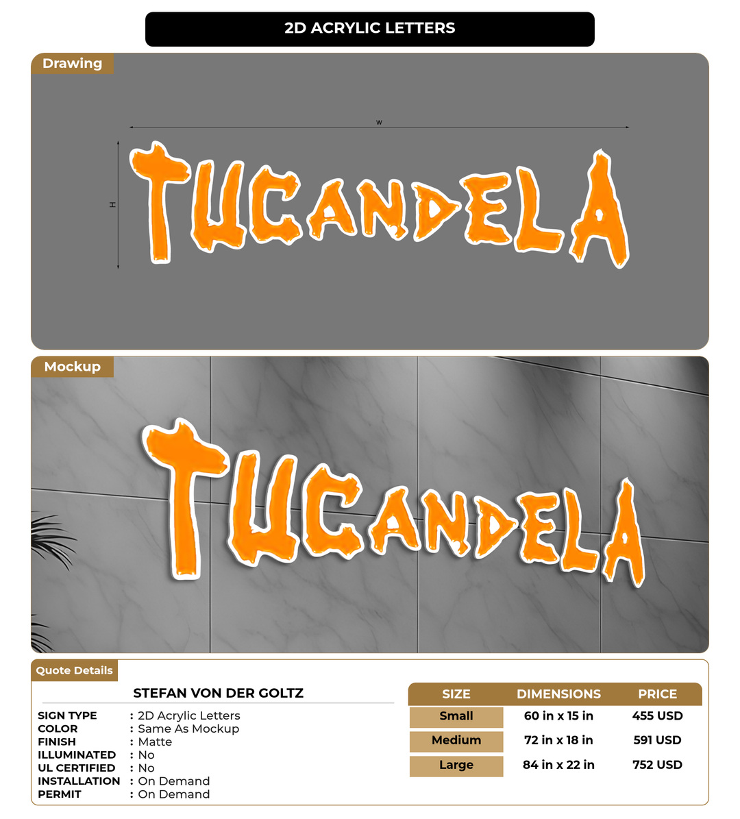 CUSTOM MOCKUP SIGN FOR Stefan von der Goltz