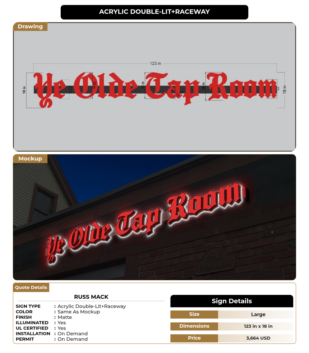 CUSTOM MOCKUP SIGN FOR Russ Mack