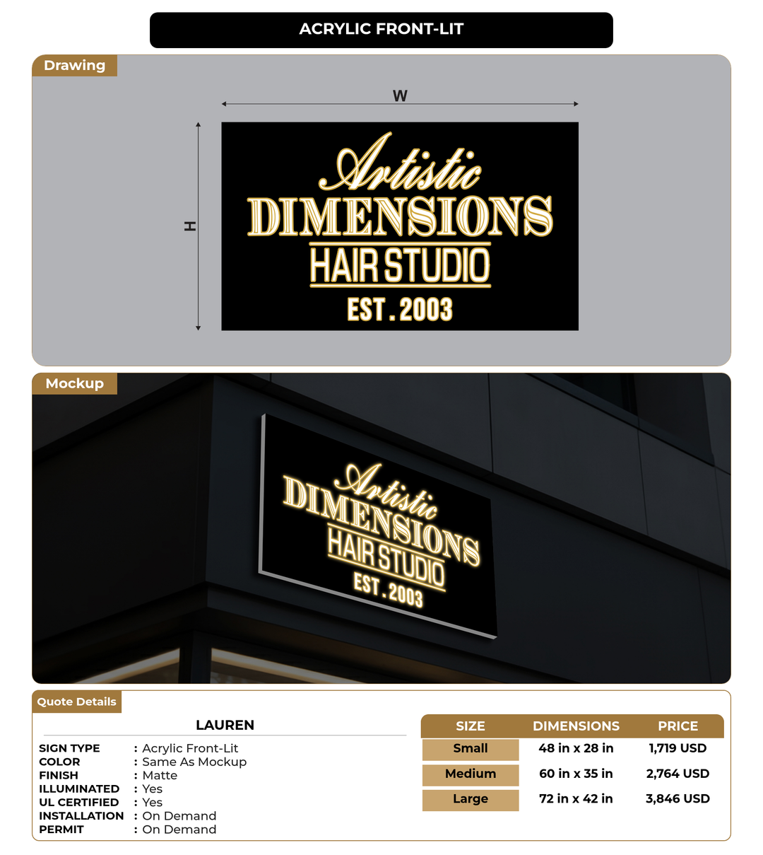 CUSTOM MOCKUP SIGN FOR Lauren