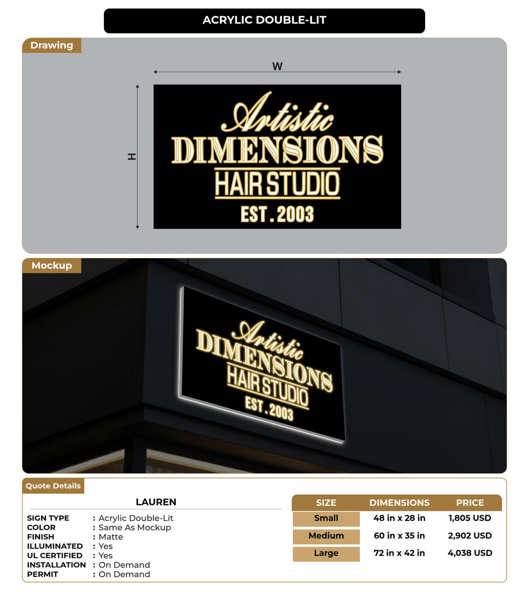 CUSTOM MOCKUP SIGN FOR Lauren