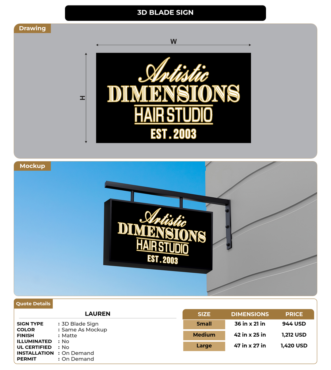 CUSTOM MOCKUP SIGN FOR Lauren