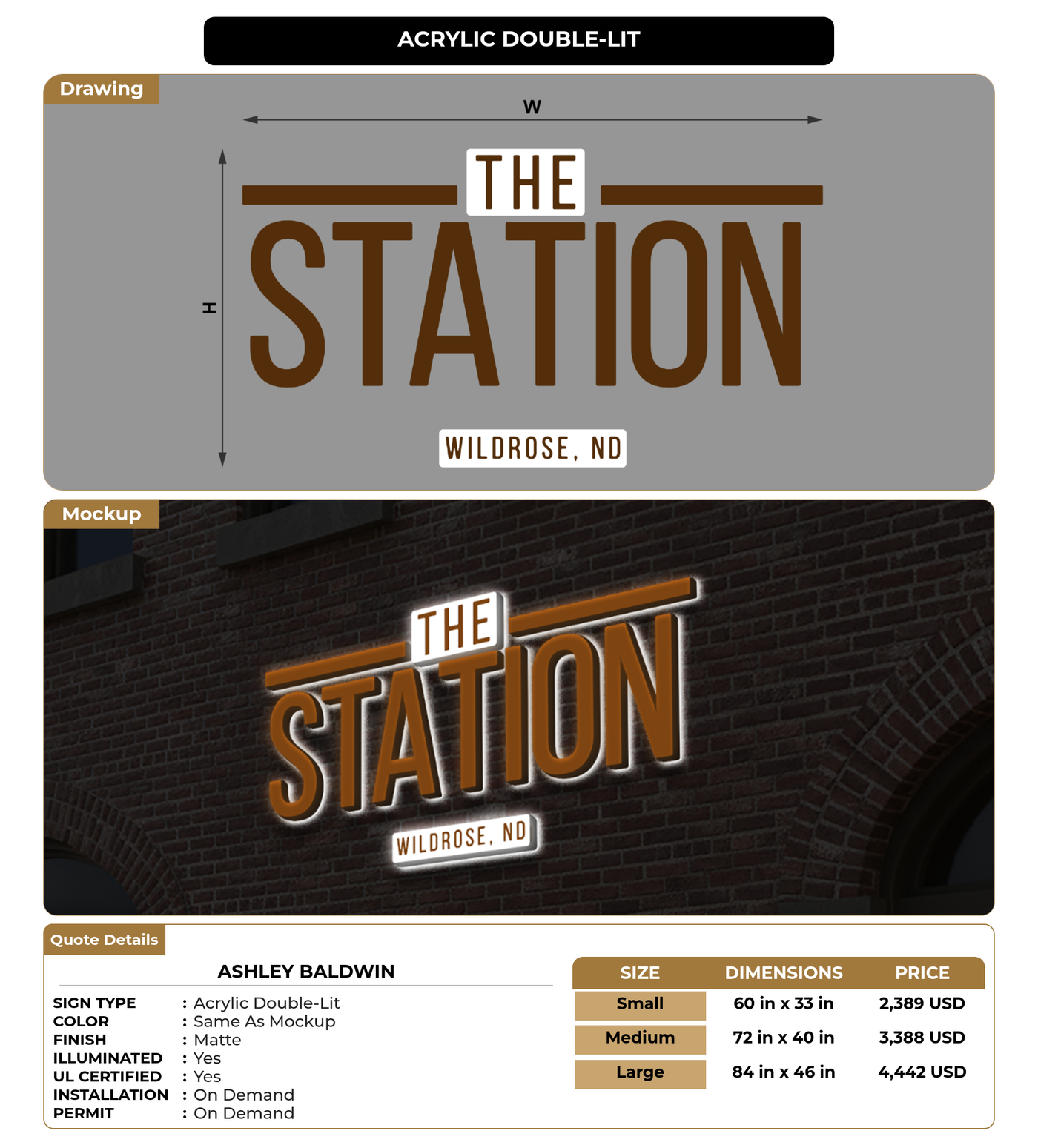 CUSTOM MOCKUP SIGN FOR Ashley Baldwin – Signize