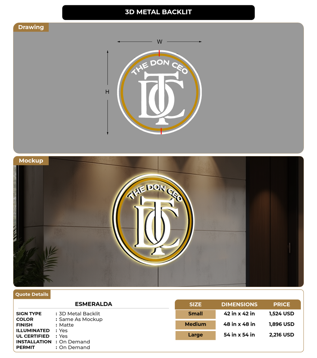 CUSTOM MOCKUP SIGN FOR Esmeralda