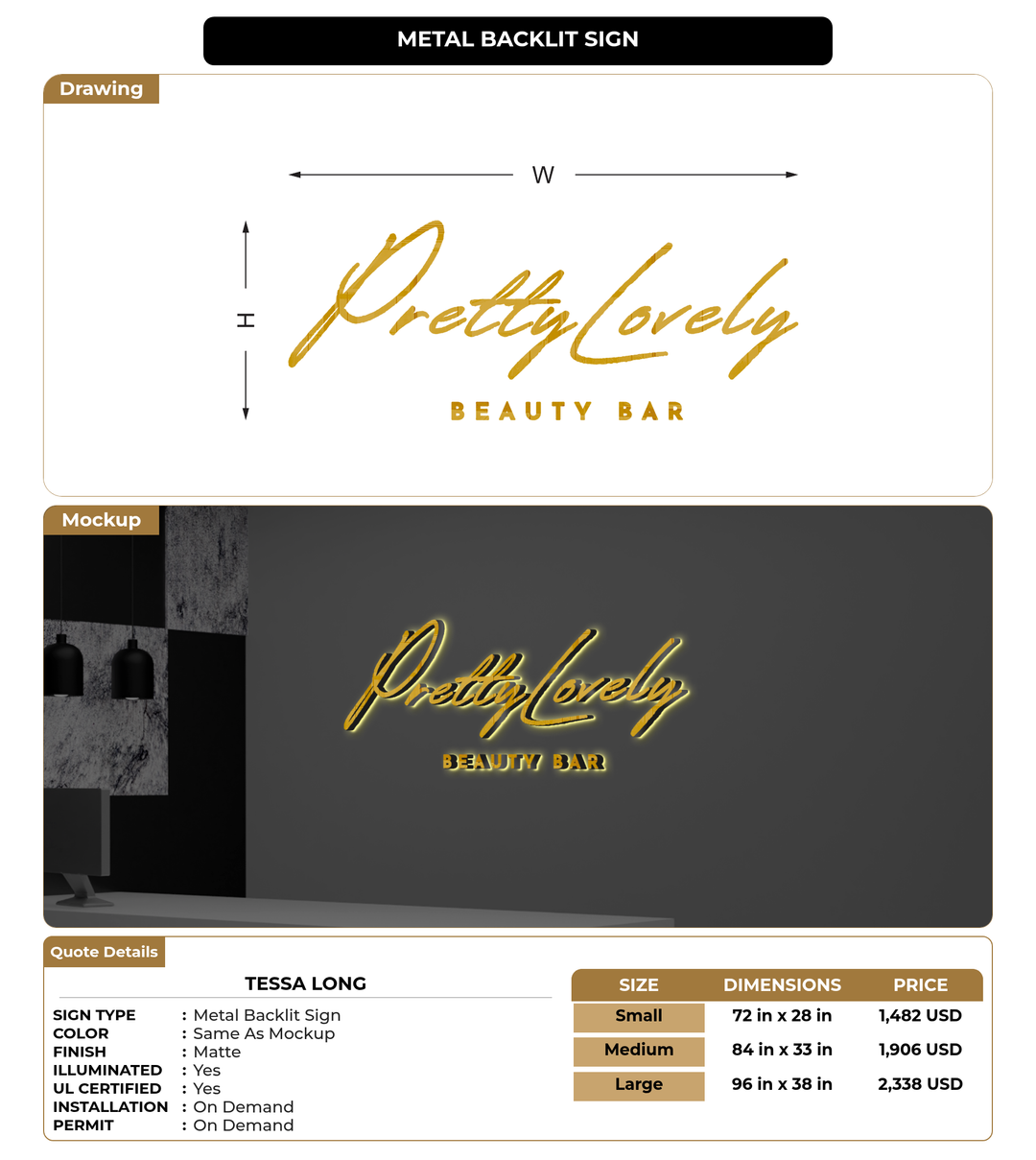 CUSTOM MOCKUP SIGN FOR Tessa long