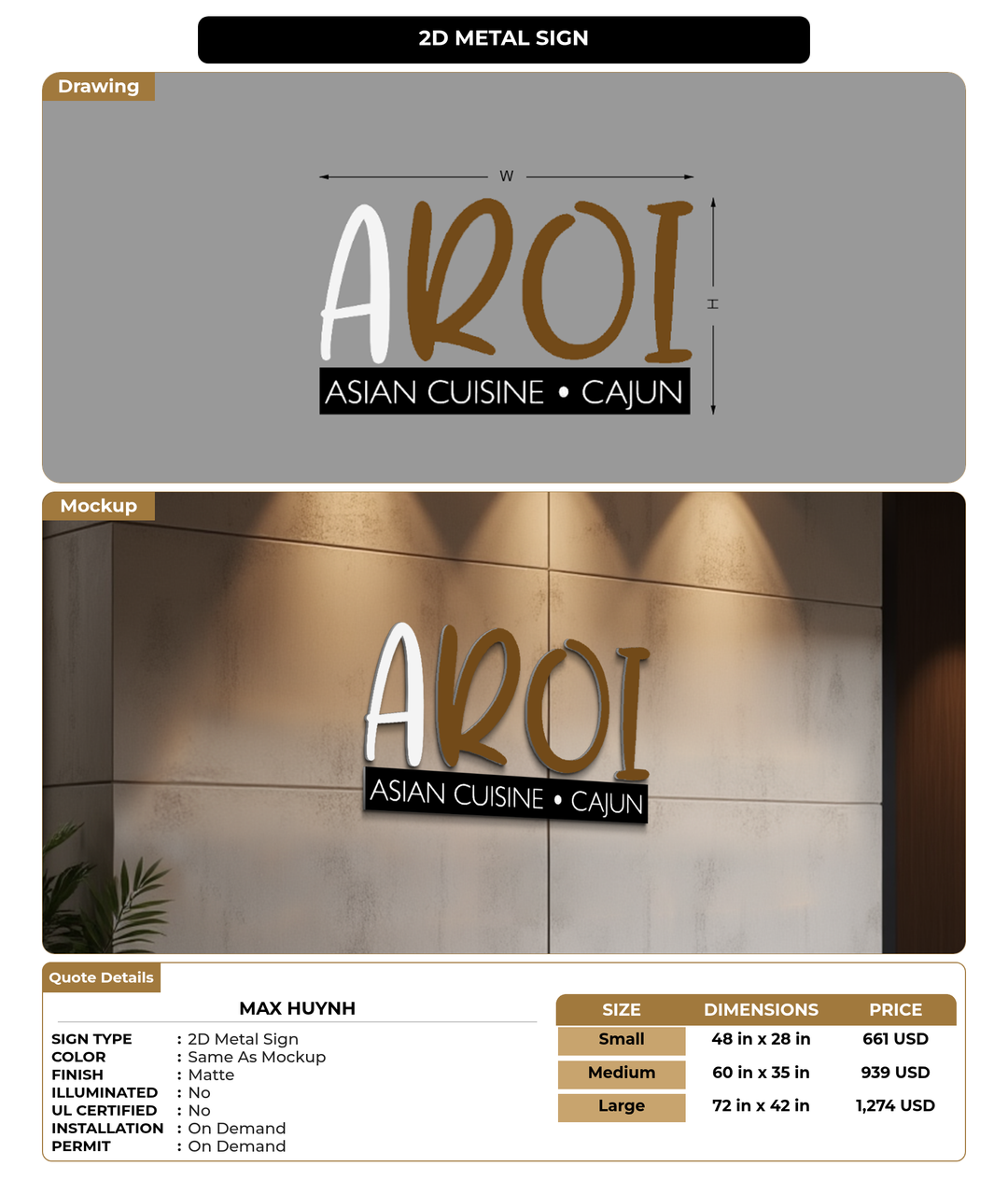 CUSTOM MOCKUP SIGN FOR Max huynh