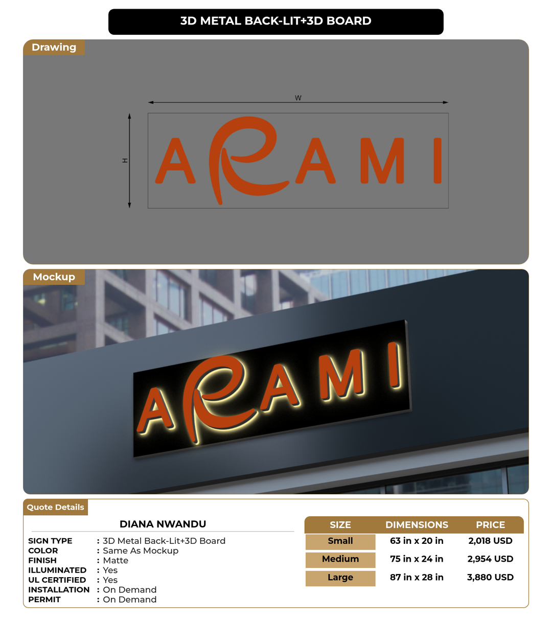 CUSTOM MOCKUP SIGN FOR Diana Nwandu
