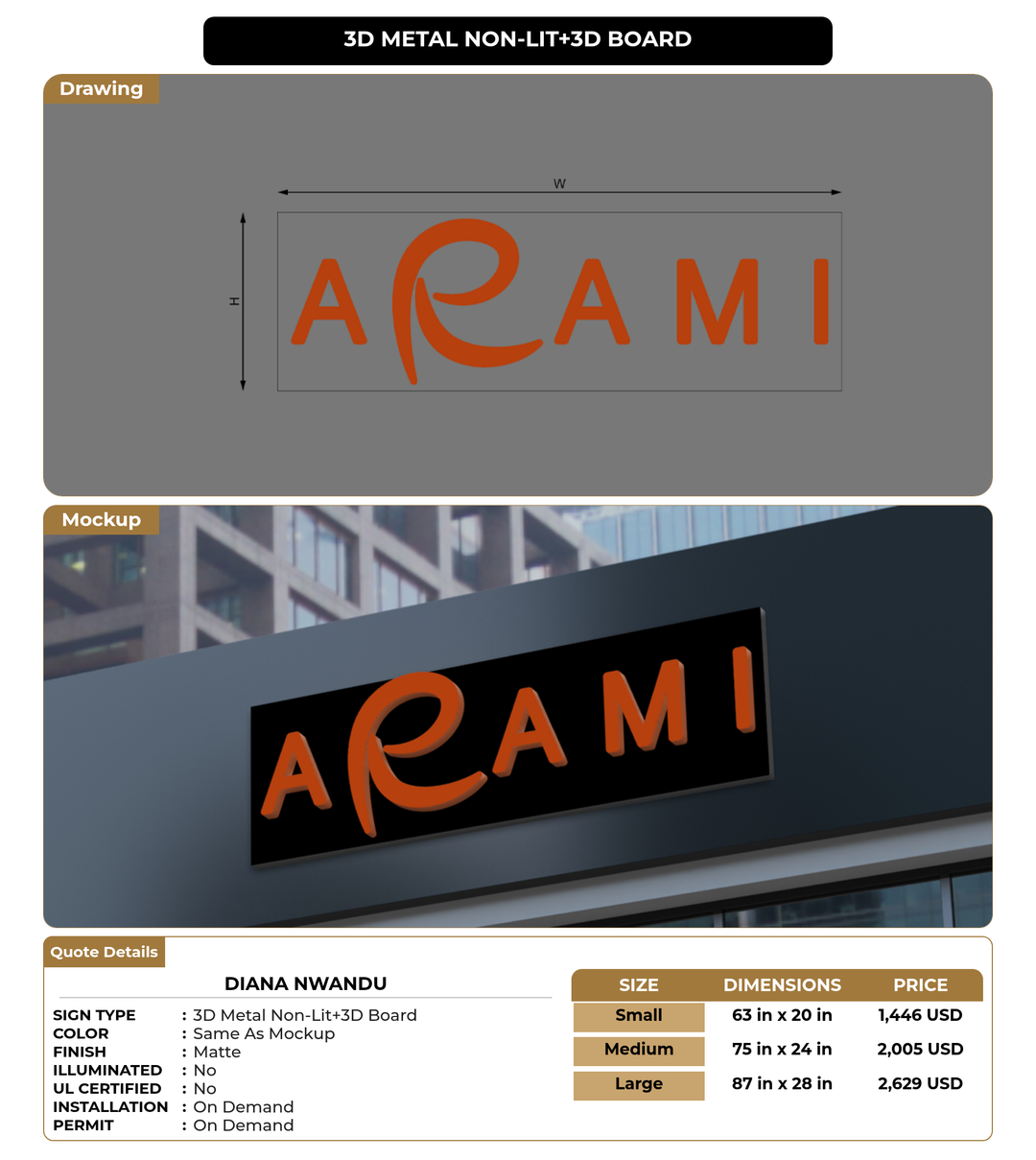 CUSTOM MOCKUP SIGN FOR Diana Nwandu