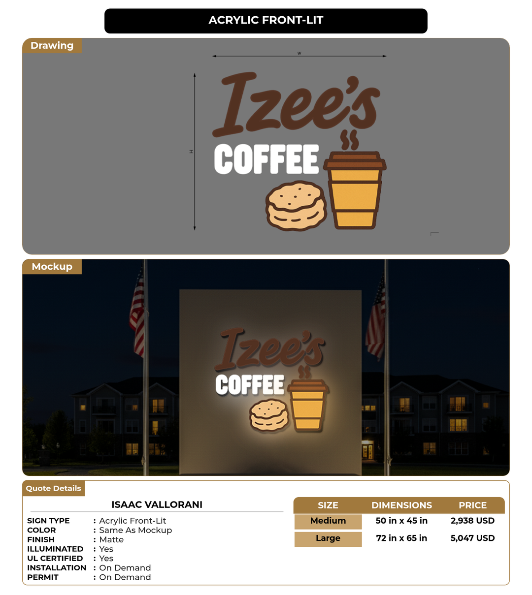 CUSTOM MOCKUP SIGN FOR Isaac Vallorani