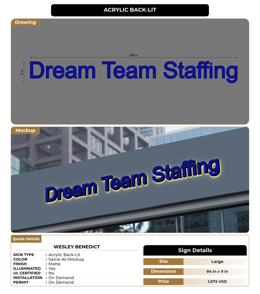 CUSTOM MOCKUP SIGN FOR Wesley Benedict