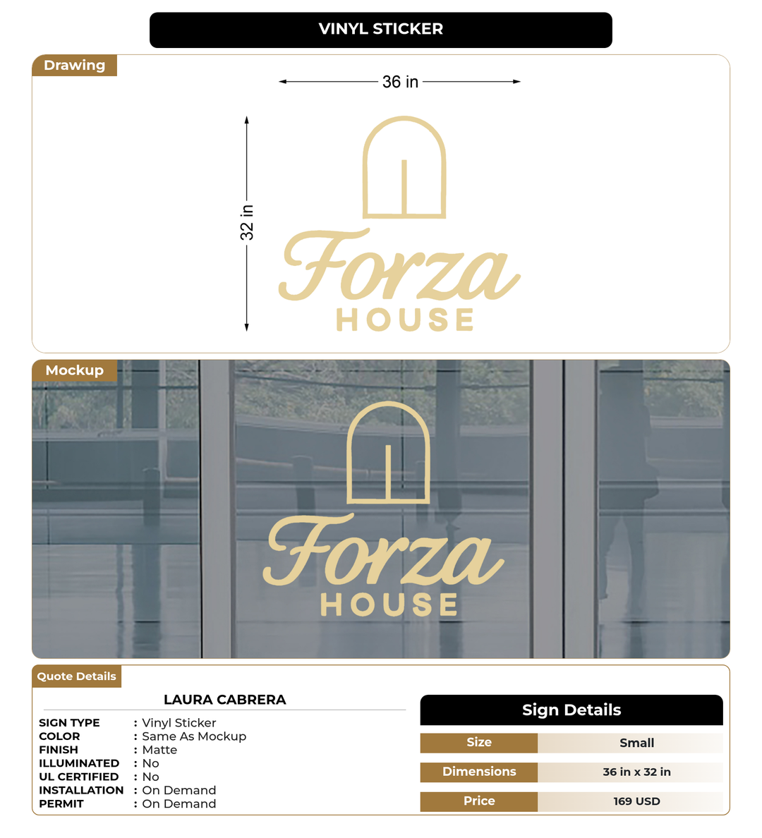 CUSTOM MOCKUP SIGN FOR laura cabrera