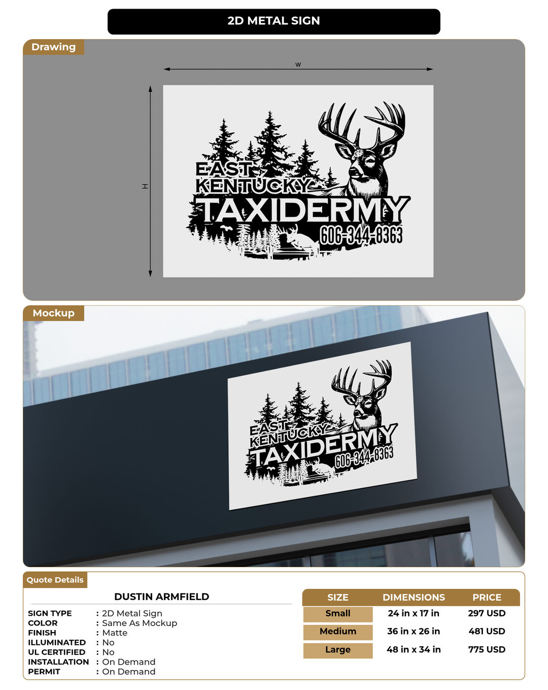 CUSTOM MOCKUP SIGN FOR Dustin Armfield