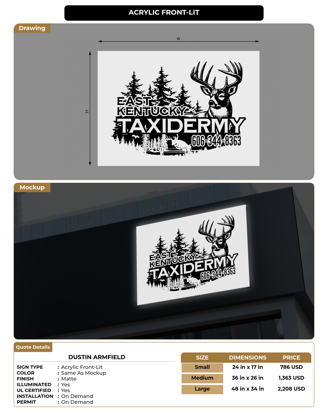CUSTOM MOCKUP SIGN FOR Dustin Armfield