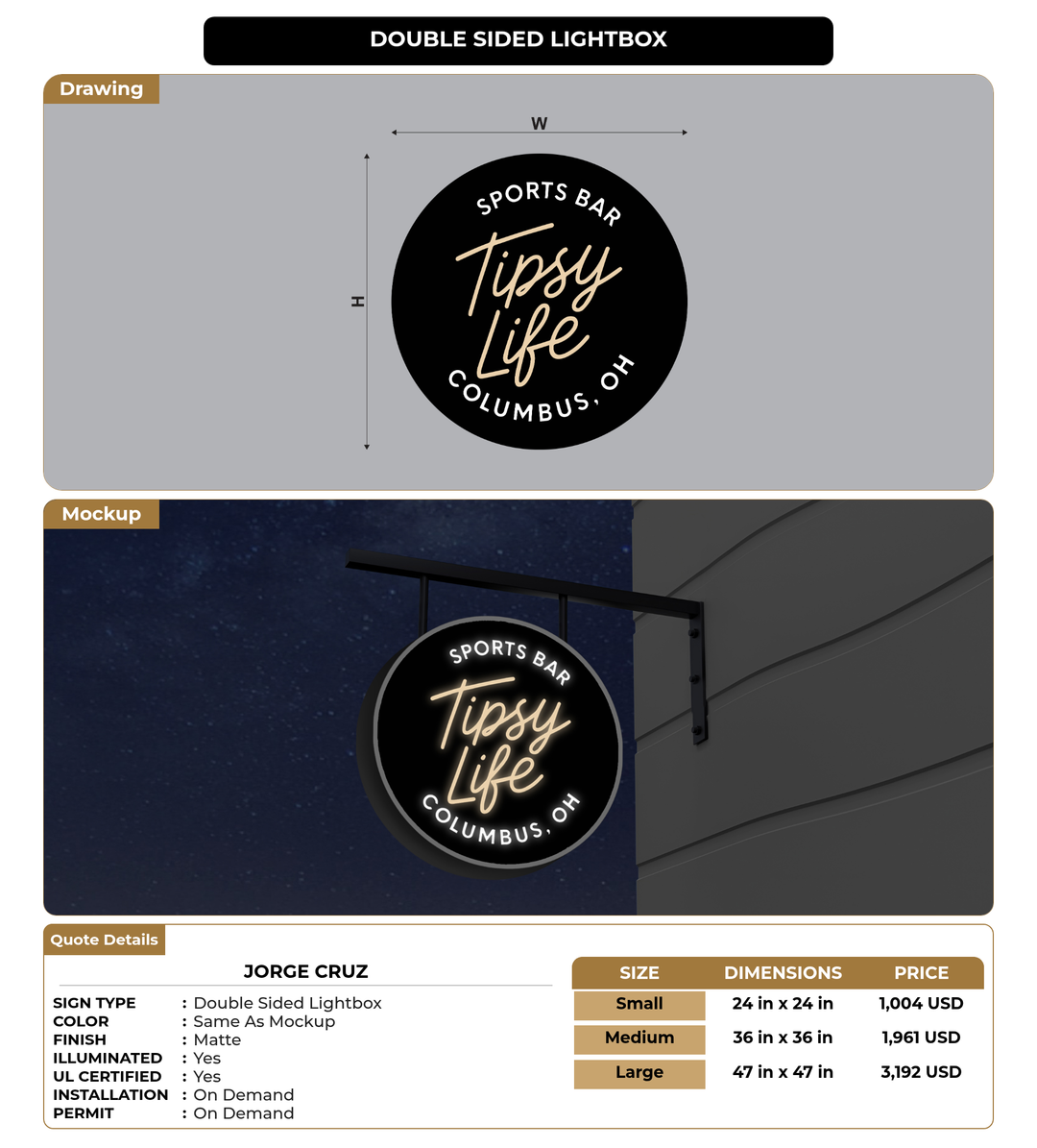 CUSTOM MOCKUP SIGN FOR Jorge Cruz