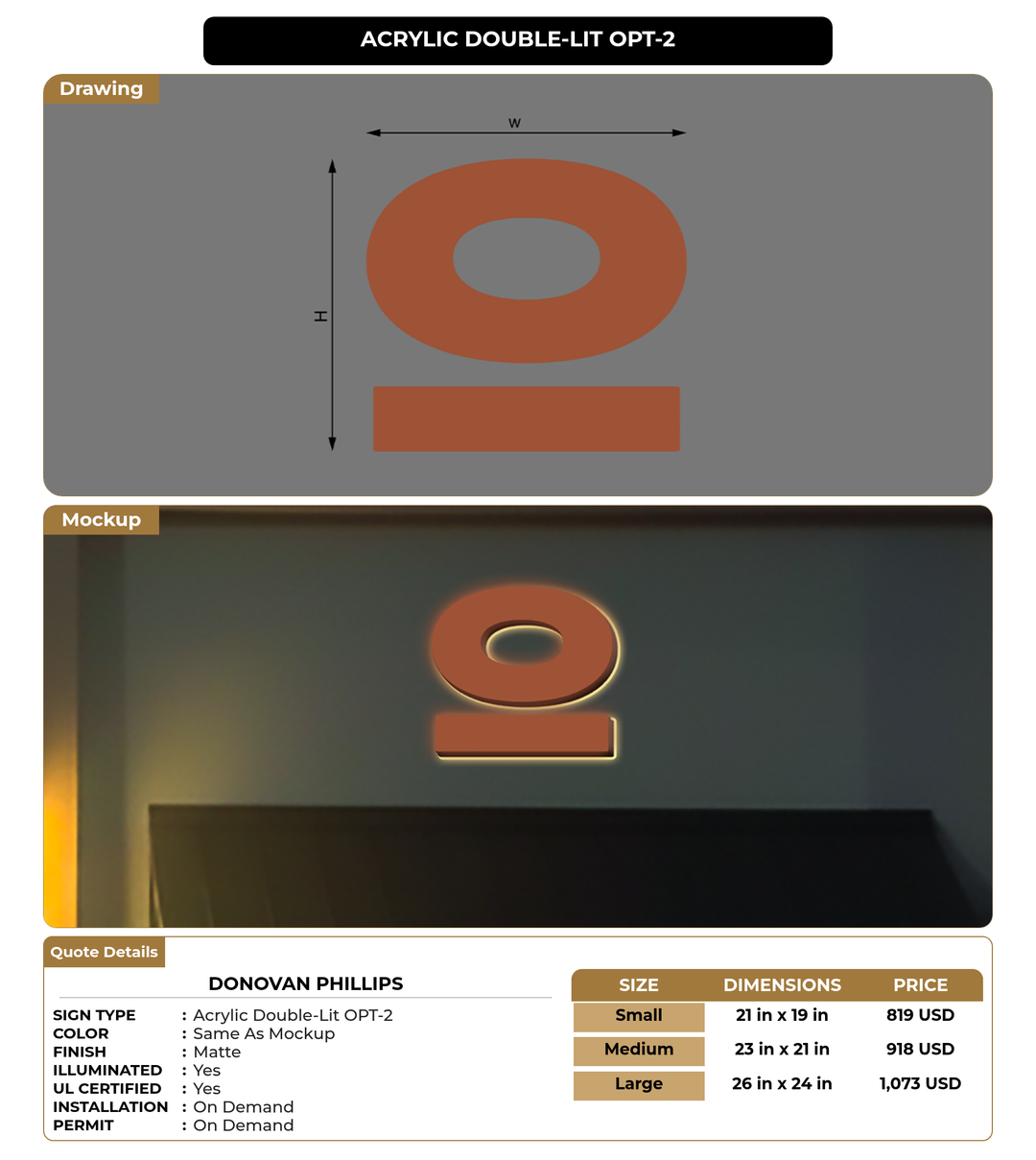 CUSTOM MOCKUP SIGN FOR Donovan Phillips