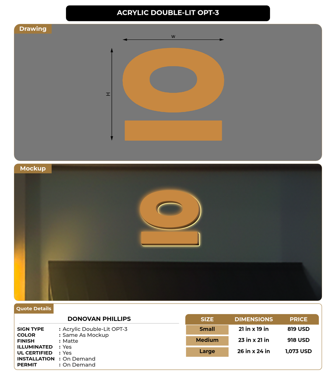CUSTOM MOCKUP SIGN FOR Donovan Phillips