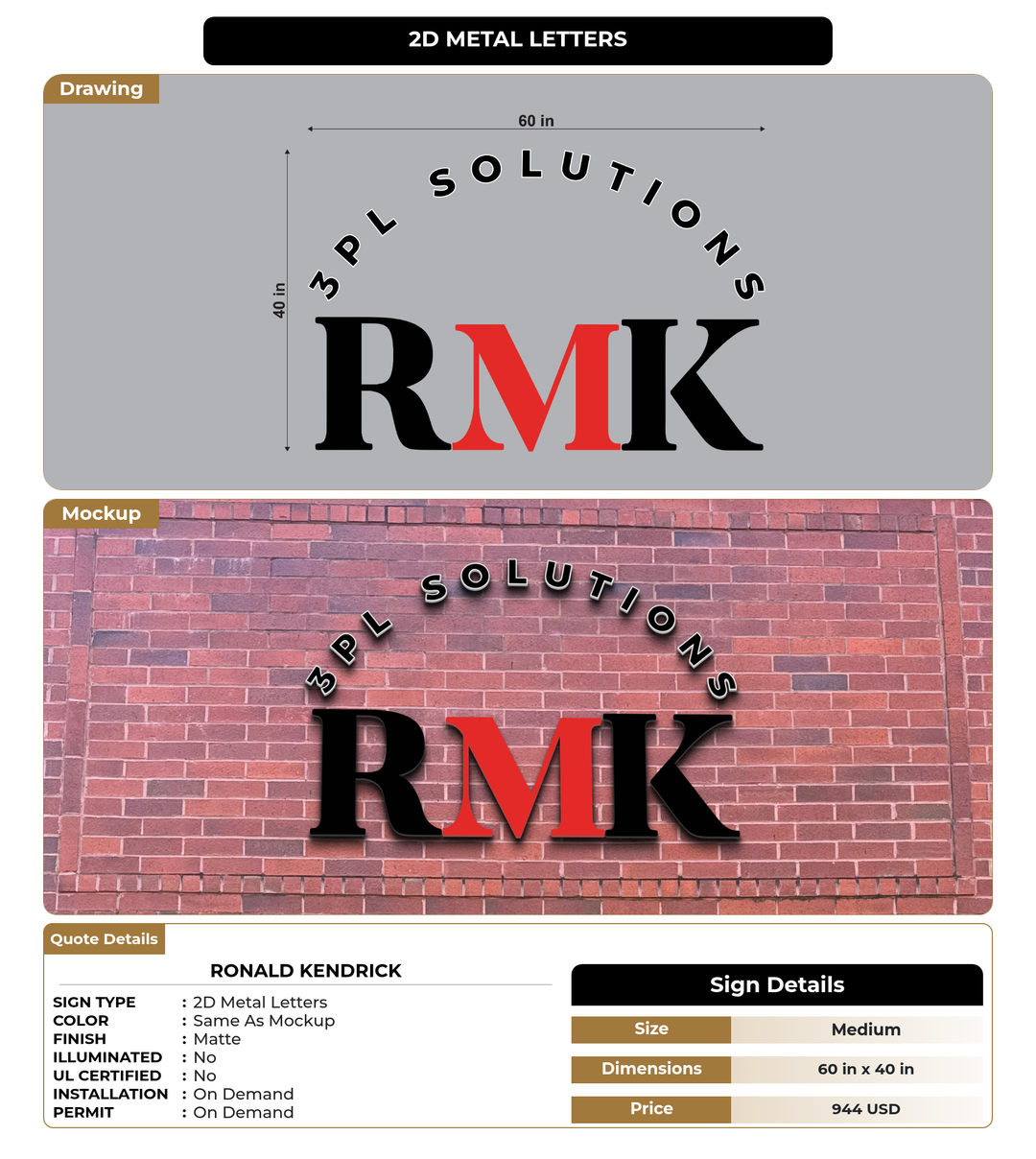 CUSTOM MOCKUP SIGN FOR Ronald Kendrick