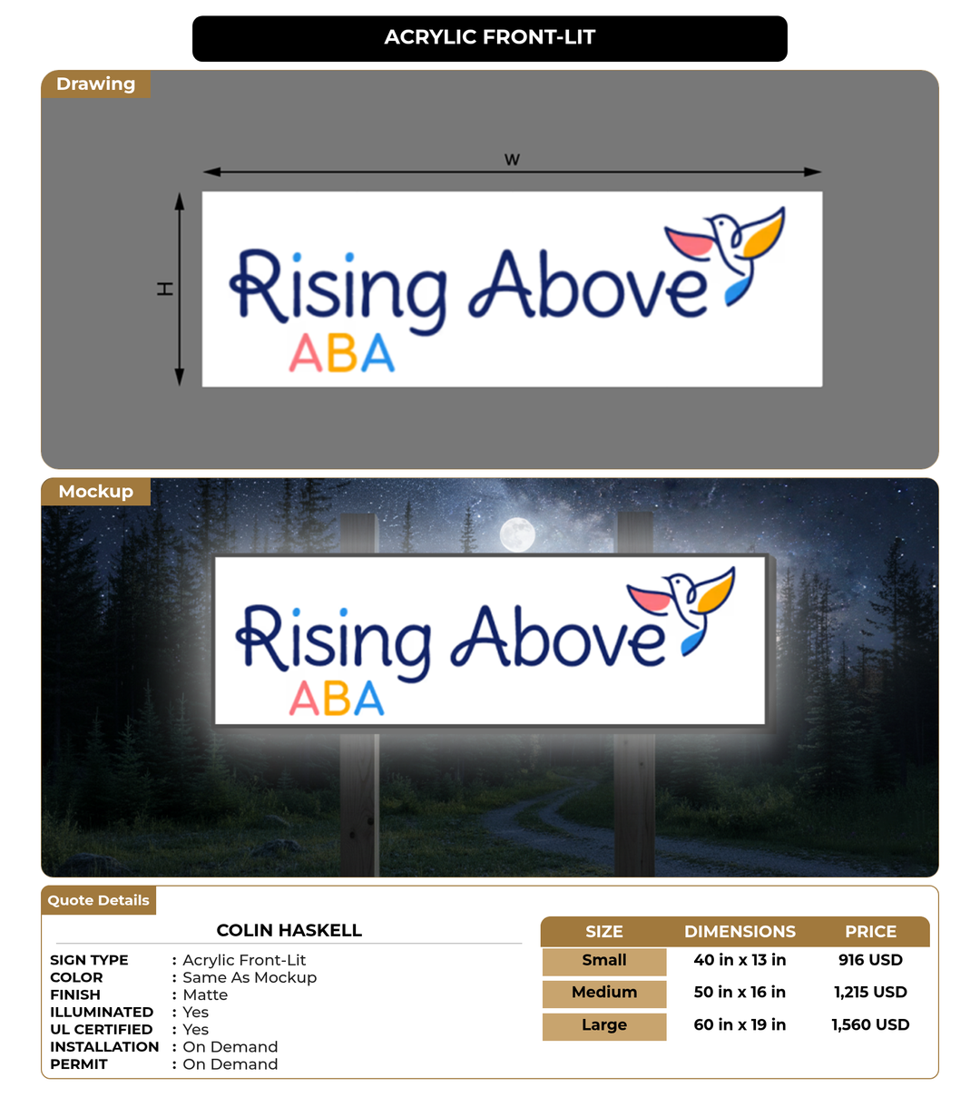 CUSTOM MOCKUP SIGN FOR Colin Haskell