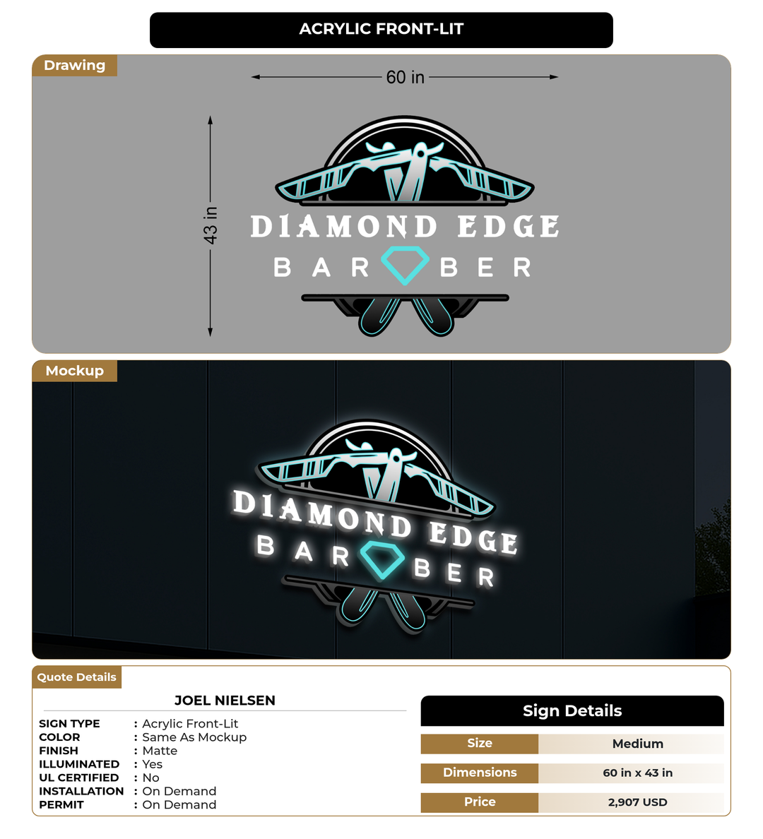CUSTOM MOCKUP SIGN FOR Joel Nielsen