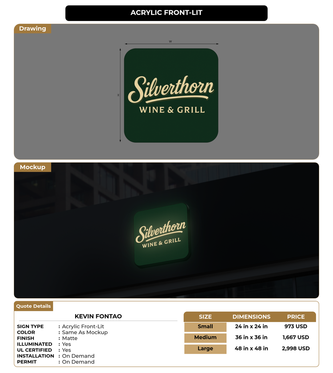 CUSTOM MOCKUP SIGN FOR Kevin Fontao