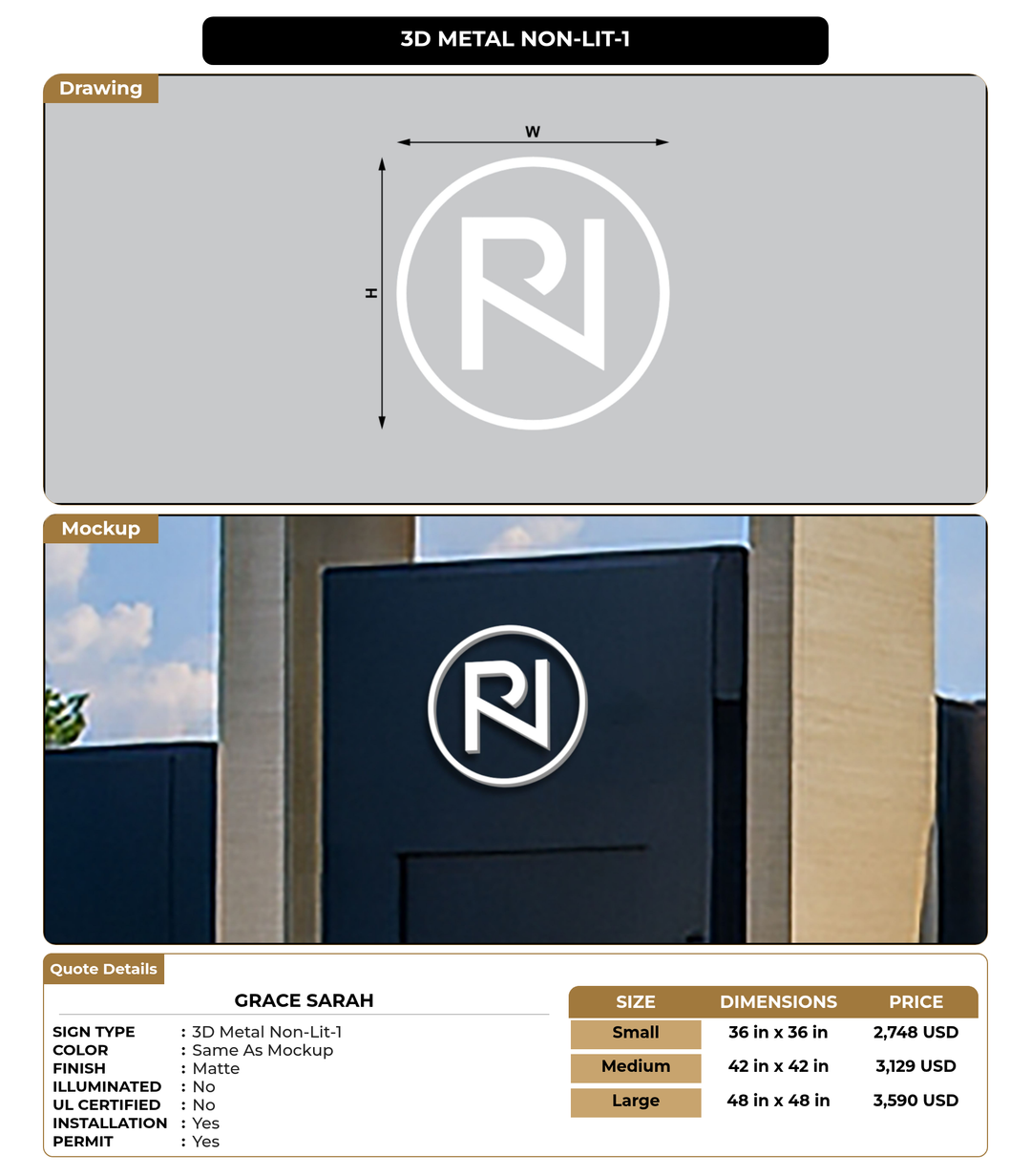 CUSTOM MOCKUP SIGN FOR Grace Sarah