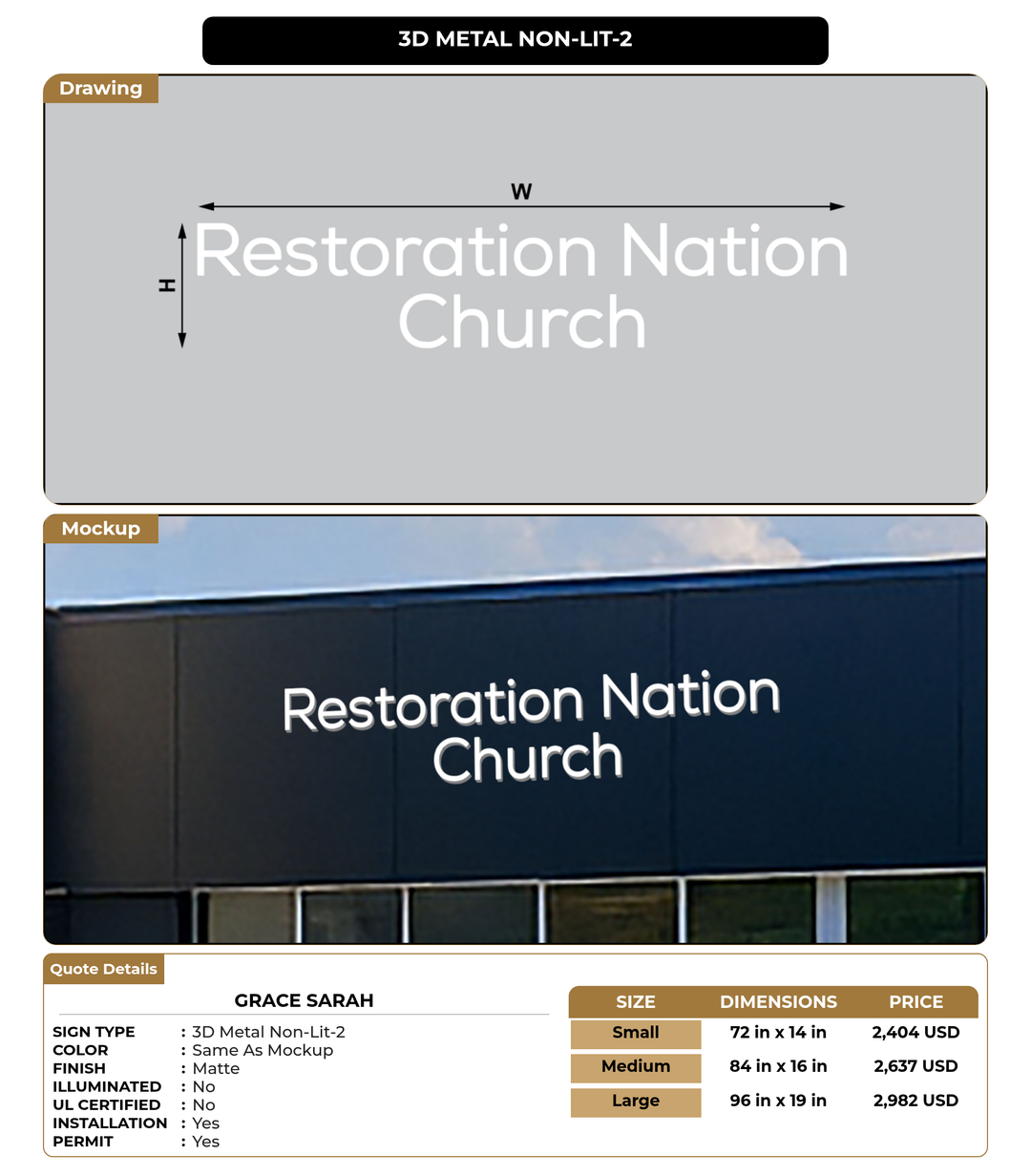 CUSTOM MOCKUP SIGN FOR Grace Sarah