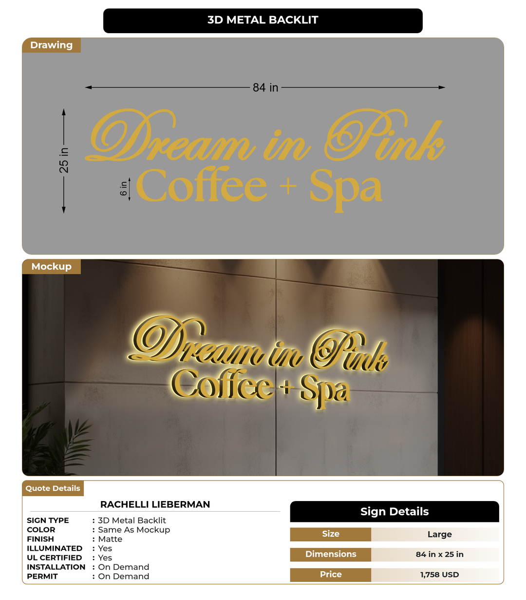 CUSTOM MOCKUP SIGN FOR Rachelli Lieberman