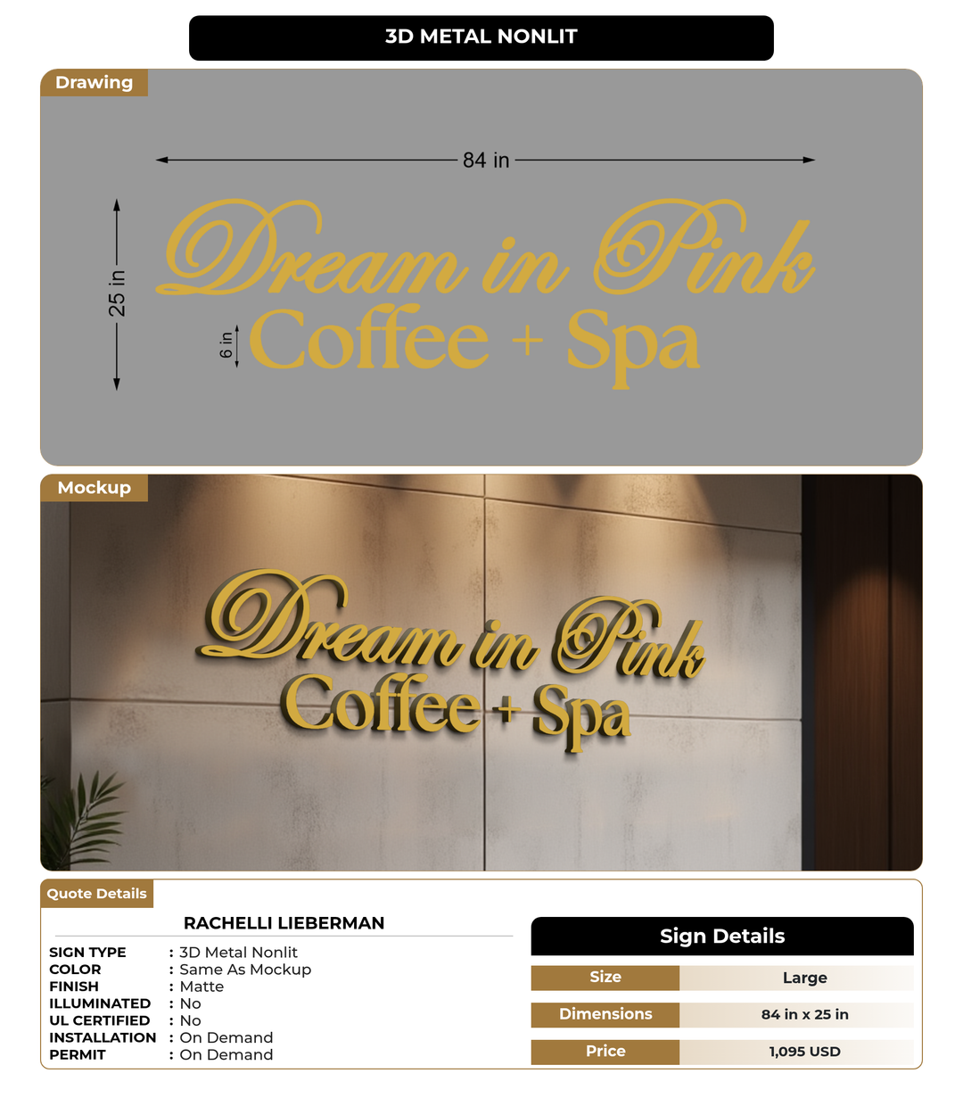 CUSTOM MOCKUP SIGN FOR Rachelli Lieberman