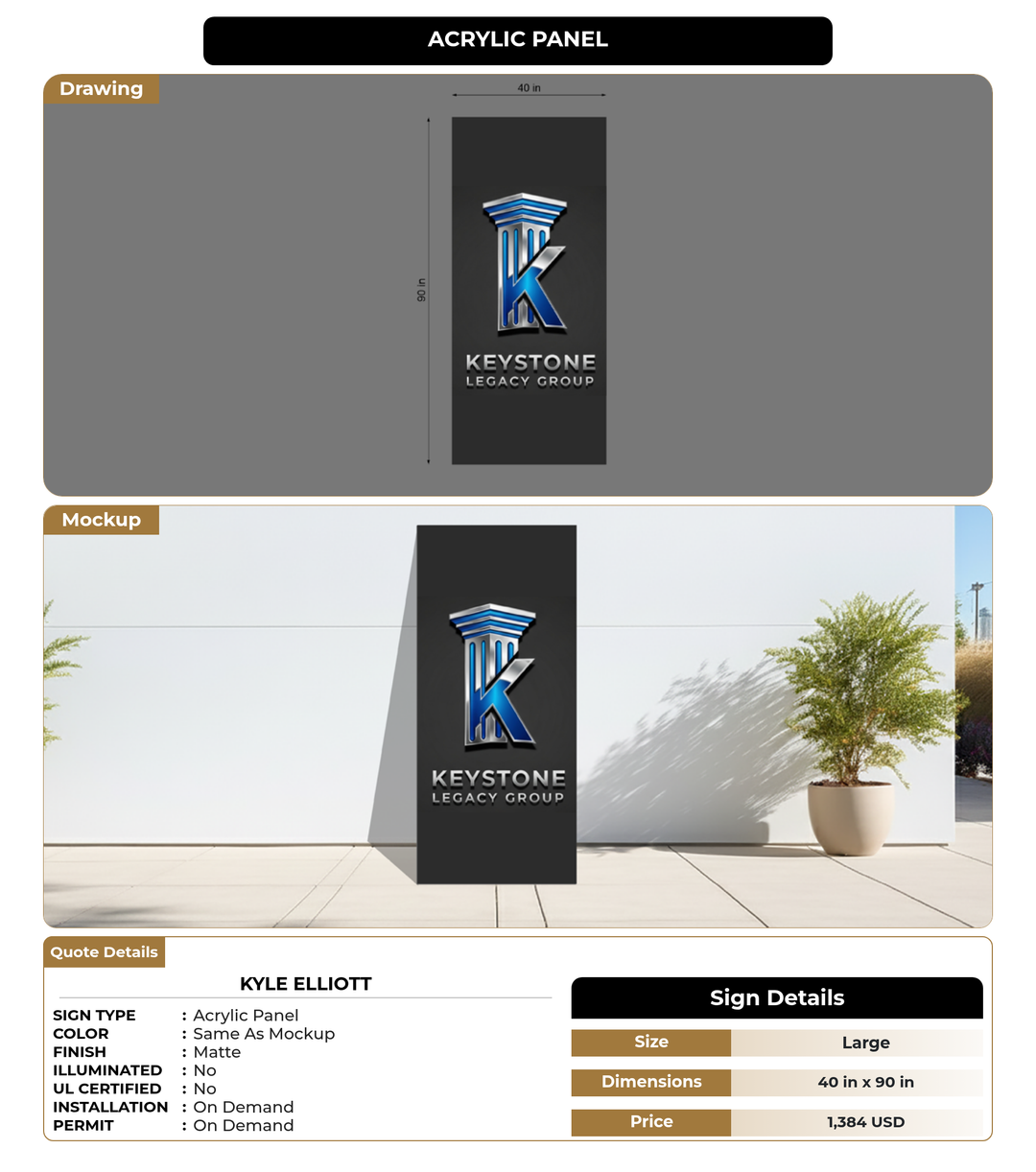 CUSTOM MOCKUP SIGN FOR Kyle Elliott