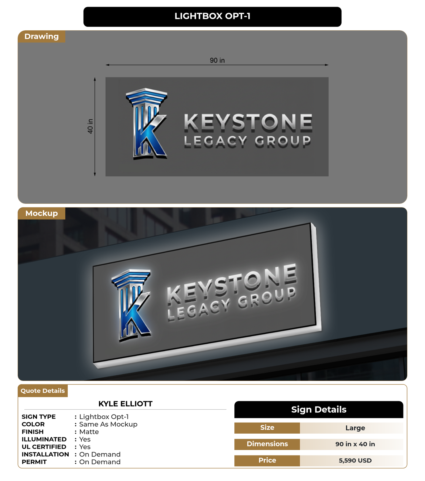 CUSTOM MOCKUP SIGN FOR Kyle Elliott – Signize
