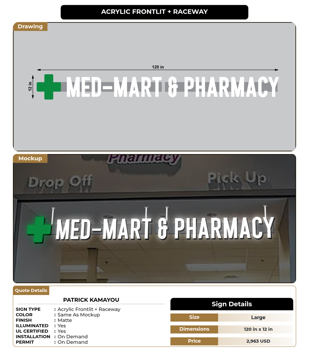 CUSTOM MOCKUP SIGN FOR Patrick Kamayou