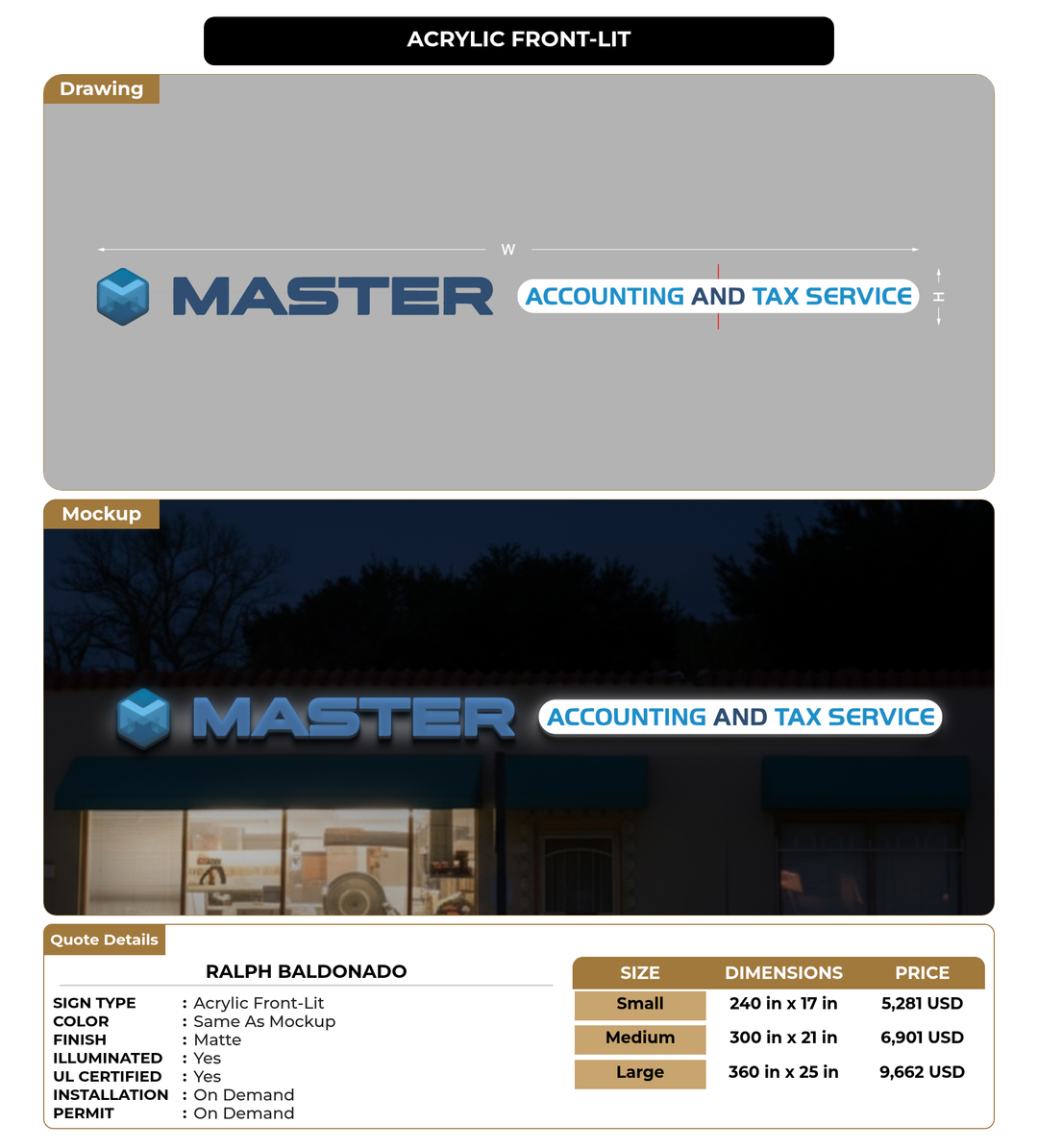 CUSTOM MOCKUP SIGN FOR Ralph Baldonado