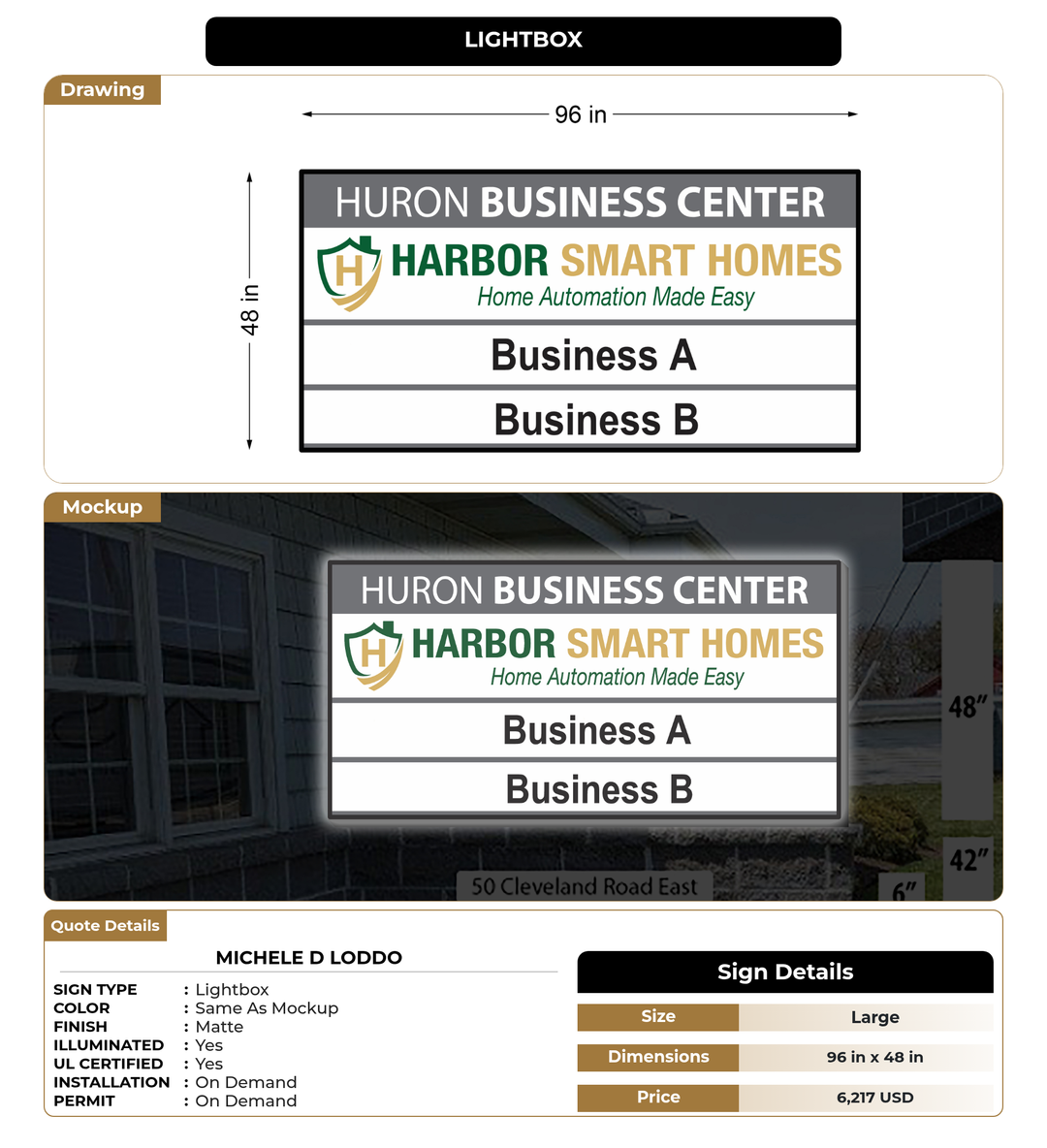 CUSTOM MOCKUP SIGN FOR MICHELE d loddo