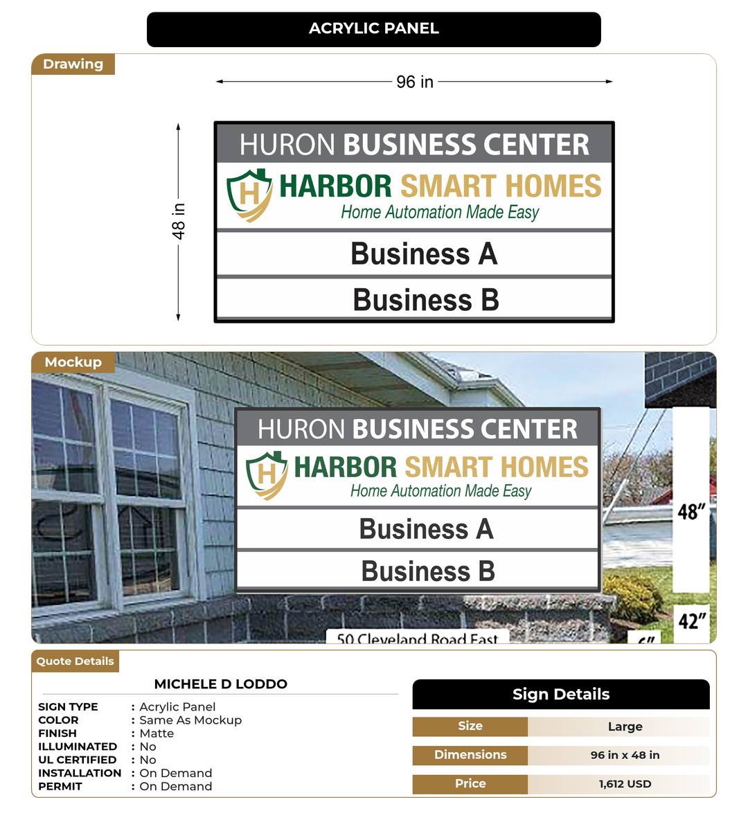 CUSTOM MOCKUP SIGN FOR MICHELE d loddo