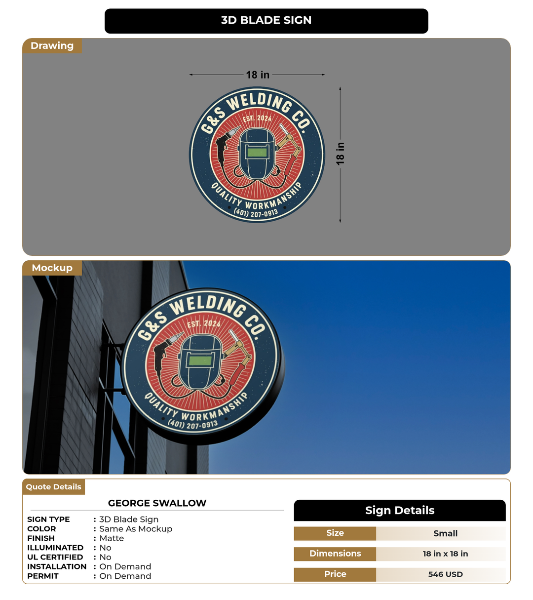 CUSTOM MOCKUP SIGN FOR george swallow