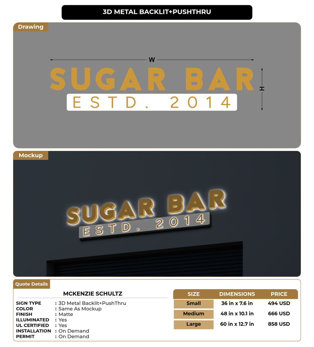 CUSTOM MOCKUP SIGN FOR Mckenzie Schultz