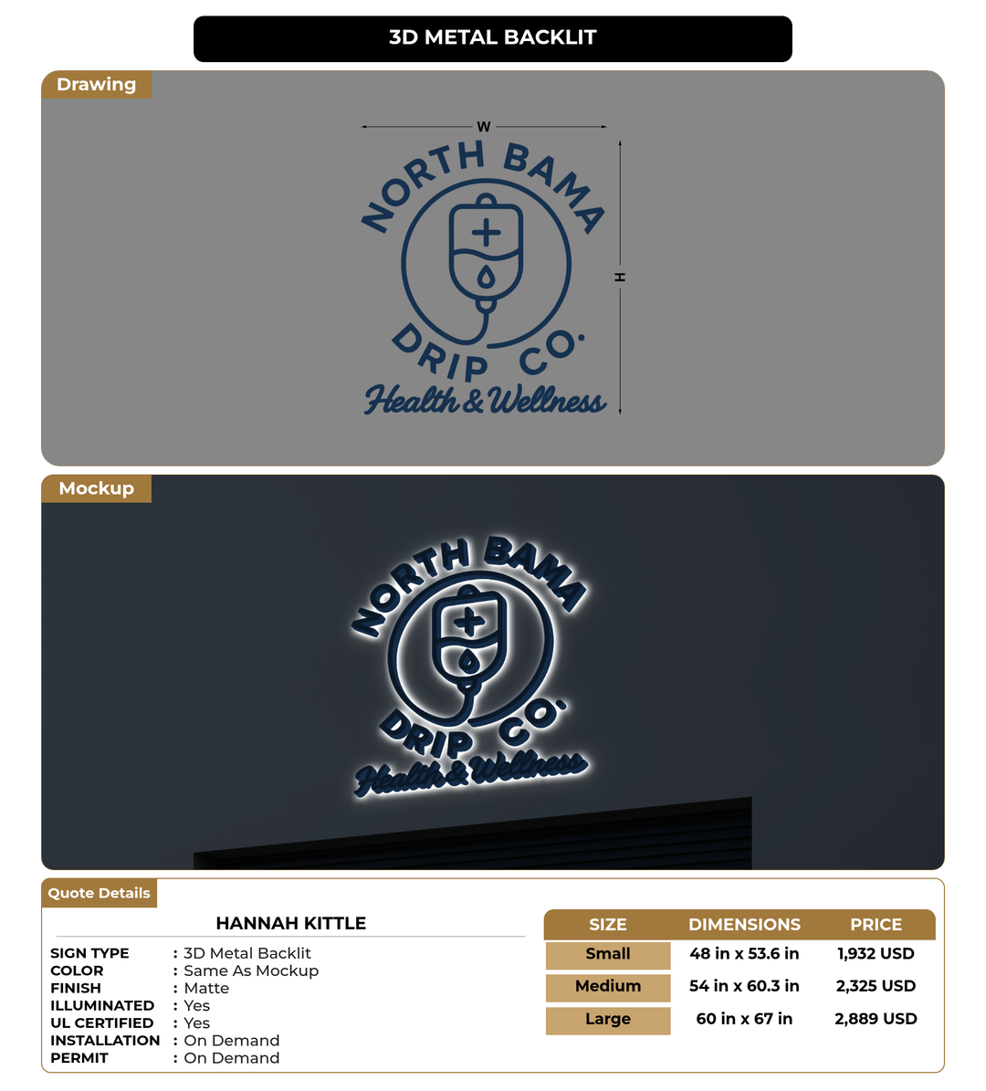 CUSTOM MOCKUP SIGN FOR Hannah Kittle