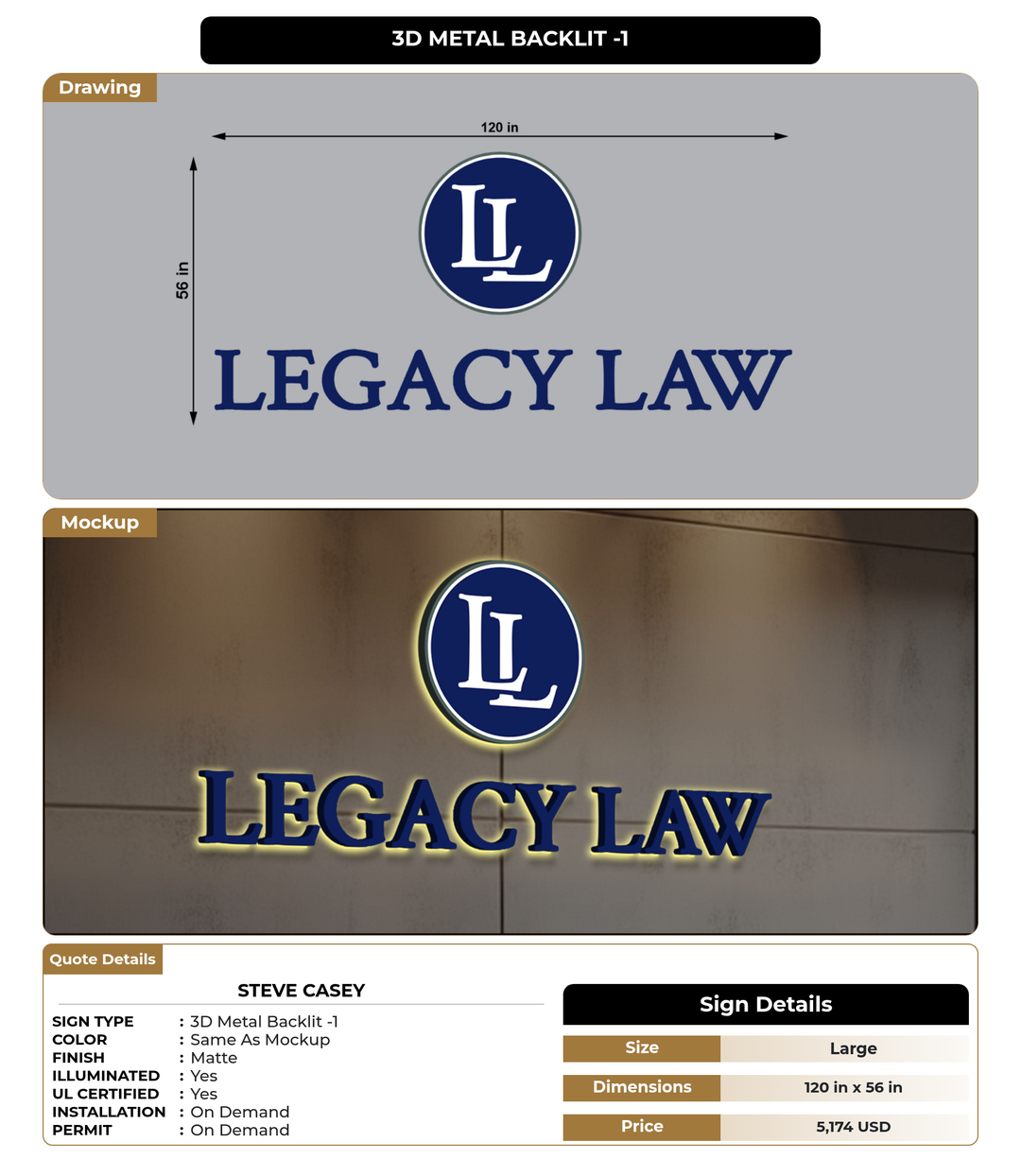 CUSTOM MOCKUP SIGN FOR Steve Casey