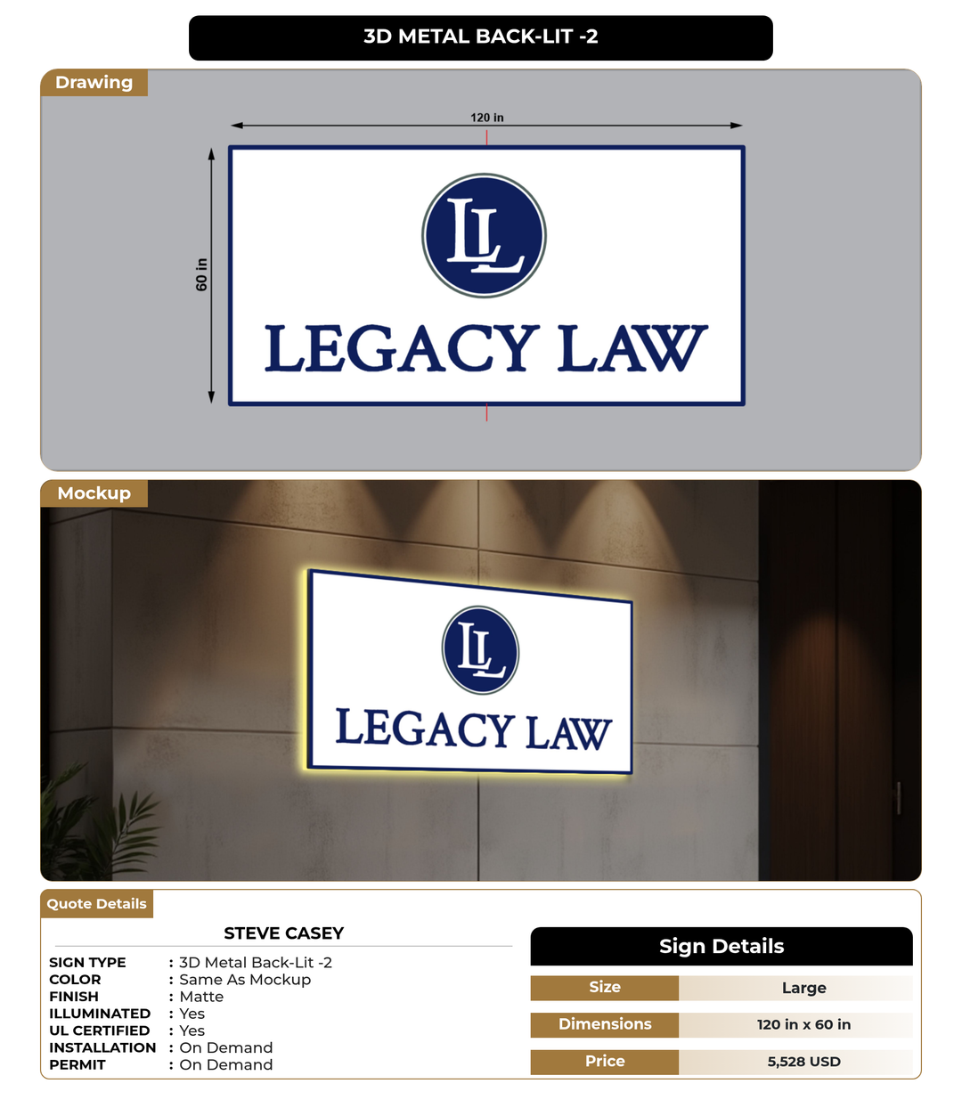 CUSTOM MOCKUP SIGN FOR Steve Casey